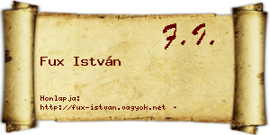 Fux István névjegykártya